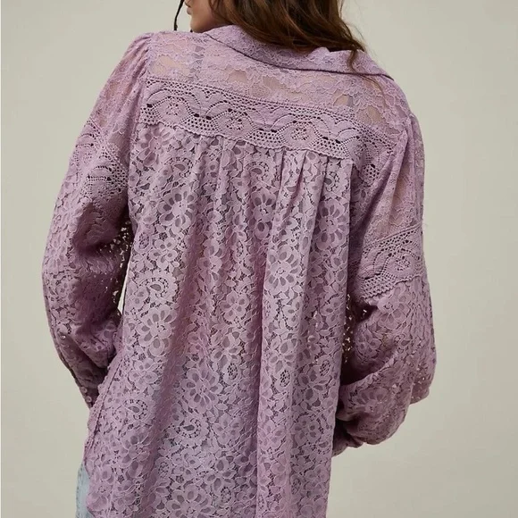 Free People Outwest Top in Lilac - Picture 2 of 10